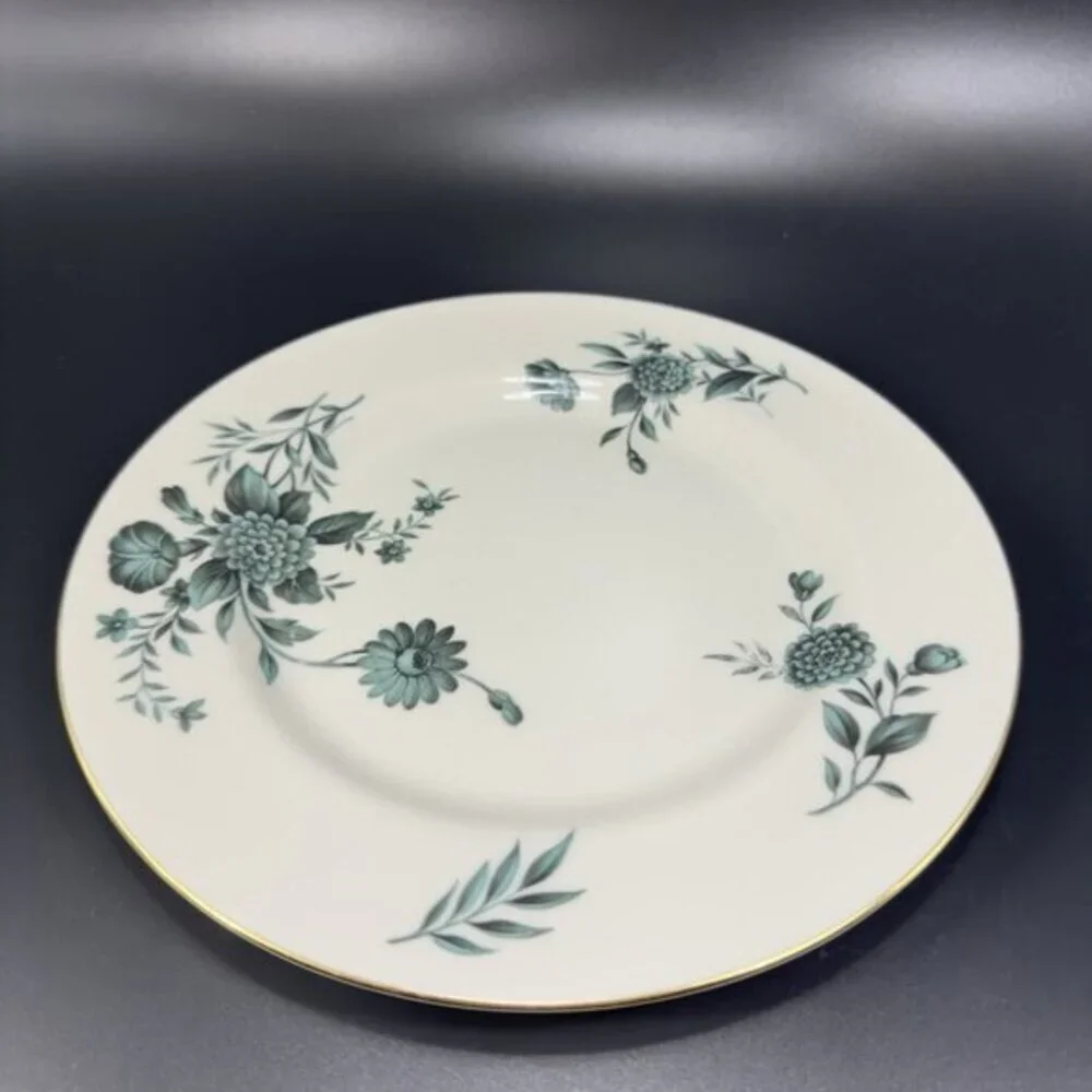 Pickard Fine Porcelain Diana Dish Plate 8in Plates‎ Dishes USA Green Ivory Set2